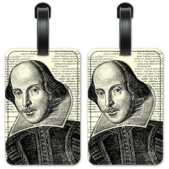 Shakespeare - Luggage ID Tags / Suitcase Identification Cards - Set of 2