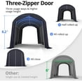 thumbnail image 5 of KING BIRD 10' x 15' Round Style Garage Shelter Anti-Snow Heavy Duty Storage Shelter Carport Portable Canopy Storage Shelter Shed, 5 of 7