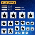 thumbnail image 2 of 20 Pcs Star Painting Stencils 5 Sizes Reusable Star Pattern Drawing Template Hollowed PET Graffiti Theme Decoration Templates for Painting on Wood Wall Floor Furniture White DIY, 2 of 7