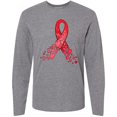thumbnail image 3 of Inktastic Heart Health Awareness Red Ribbon Made of Hearts Long Sleeve T-Shirt, 3 of 5