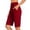 *Red, variant on ClodeEU Women's High Waist Bermuda Yoga Shorts, Elastic Waist Knee Length Casual Pants with Pockets Army Green,Women's Plus L