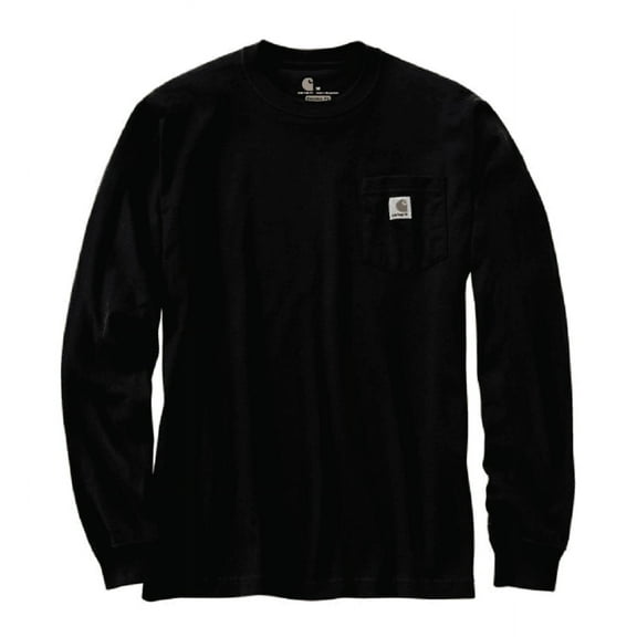 Carhartt K126HTG Men's Long-Sleeve Workwear Pocket T-Shirt, Black, Large