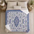 thumbnail image 5 of Intricate Blue Mandala Medallion, Mystical Botanical Garden Scene, Warm Flannel Blanket for Cabin and Lodge, Garden Lovers Thanksgiving Gift, Artistic Home Decor, 5 of 9