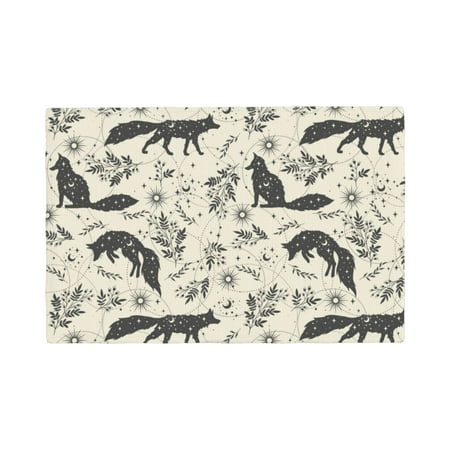 

Placemats Set of 4 Vintage Moon Fox Place mats for Dining Table Indoor/Outdoor Cute Heat Resistant Washable Table Mats(18 x 12 )
