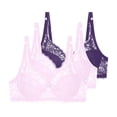 thumbnail image 2 of 3PCS Underwire Bras for Women Push up Plus Size Solid Color Lightweight Supportive Bras Ladies Comfortable Breathable Gathering Bra Woman Underwear Purple 75C, 2 of 5