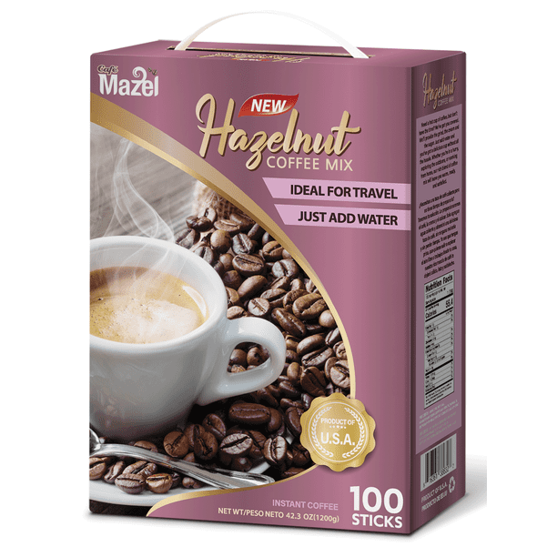Cafe Mazel 3 in 1 Hazelnut Instant Coffee Mix 100 Sticks Walmart