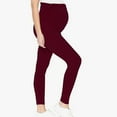 thumbnail image 4 of Yoga Workout Maternity Leggings Over The Belly Pregnancy Athletic Pants Stretchy Buttery Soft Activewear Wine, S, 4 of 6