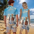 thumbnail image 2 of Yuyamidu His and Hers Matching Outfits Horse Shirt Women's Casual Dresses Mens Short Sets 2 Piece Outfits Tank Flowy Hawaiian Dress Mens Hawaiian Shirt and Short Set Man XL, 2 of 5