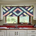 thumbnail image 3 of Yayeee Kitchen Curtains Set of 2 Light Filtering 57"x36" Over Sink Window Panels, Green Stripes, 3 of 7