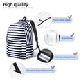 thumbnail image 5 of Balery Navy Blue And White Stripes Vintage Canvas Backpack for Men and Women - Large Capacity, Durable Travel Laptop Bag for School, Work, Hiking, and Outdoor Activities, 5 of 7
