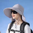 thumbnail image 1 of Chapeau d'Été pour Femmes avec Grand Bord, Chapeau de Pêcheur Mode avec Trou pour Queue de Cheval, 1 of 3
