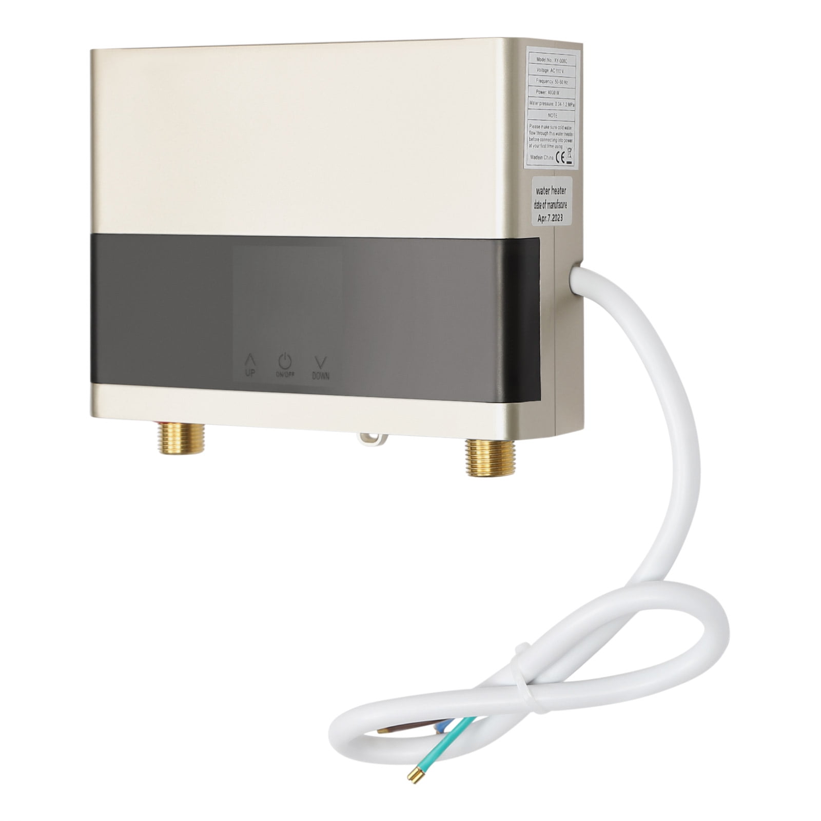 ChicHomey 4000W Gold Instant Electric Water Heater,Under Sink Tankless with Touch Screen,Mini Constant Temperature, for Kitchen Bathroom,110V
