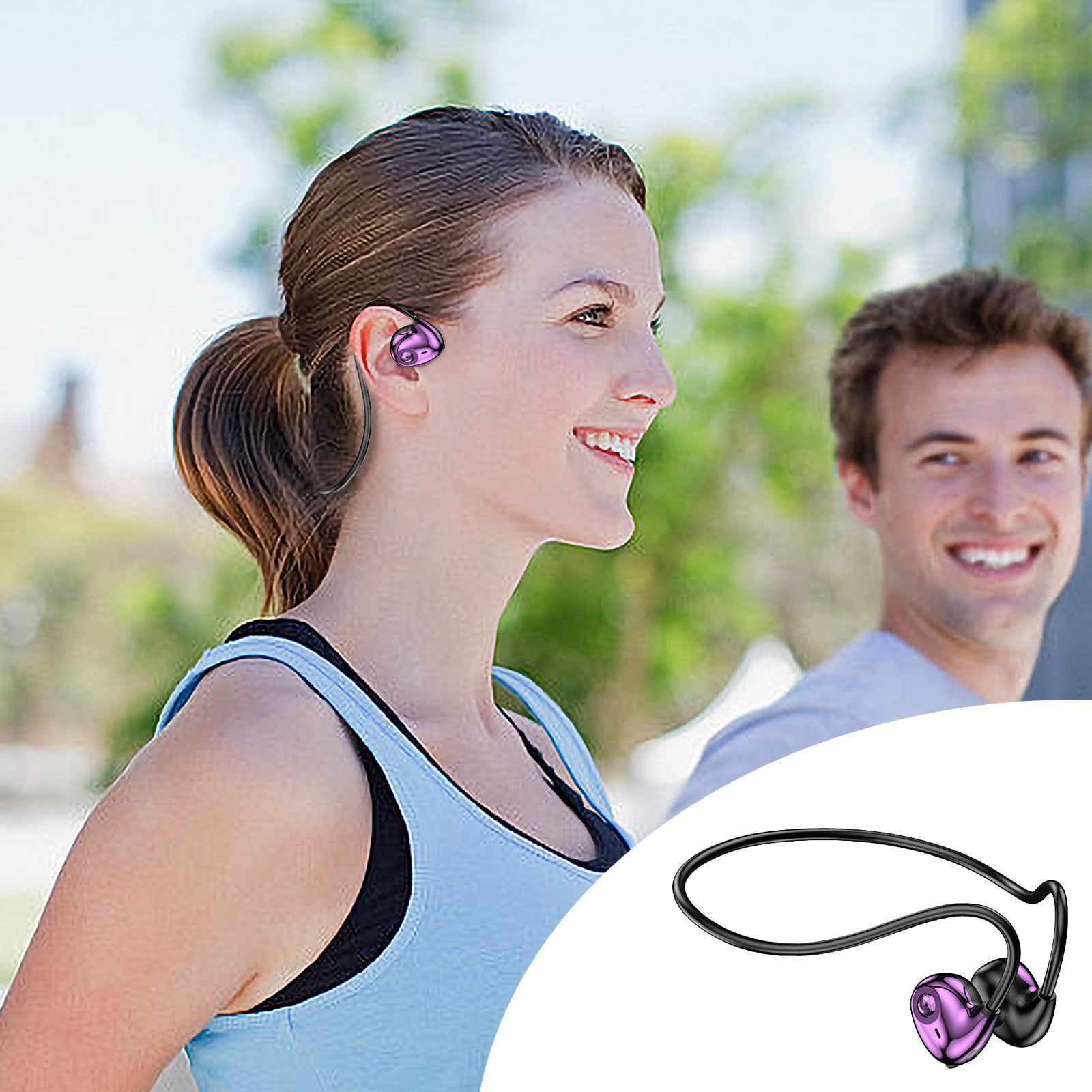 True Wireless Earbuds Bluetooth 5.3 Headphones 45H Long Playtime, Wireless Charging Case, IPX8 Waterproof Stereo Earphones, Built-in Mic Calls, Headset Premium Deep Bass 32 Preset EQs via APP,Purple