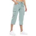 thumbnail image 6 of HBYJLZYG Women's Cargo Capri Pants with Elastic Drawstring Waist and Multiple Utility Pockets, Summer Outdoor Activewear for Hiking, Travel, and Daily Casual Wear, 6 of 6