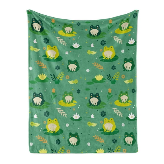 Frogs Blanket Cute Frogs Gifts Soft Flannel Lightweight Frogs Throw Blanket for Kids Girls Boys All Season Cartoon Animals Blankets for Sofa Couch Bed Decorative Frogs Blanket(30"x40")