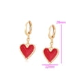 thumbnail image 2 of Modernos Aretes Arracadas Corazón Colgante Oro 14K Lam rojo Unitalla, 2 of 7