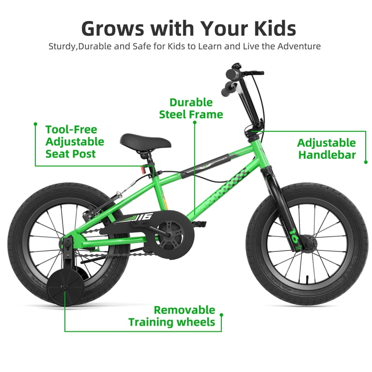 KORIMEFA Kids Bike , 16 Inch Kids Bike BMX Style Bicycle with