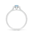 thumbnail image 2 of ANGARA Natural Floating Aquamarine Halo Ring with Diamond Accents in 14K White Gold for Women (Size-4mm) | March Birthstone, Birthday, Anniversary, Jewelry Gift for Women | Natural Aquamarine Ring, 2 of 8