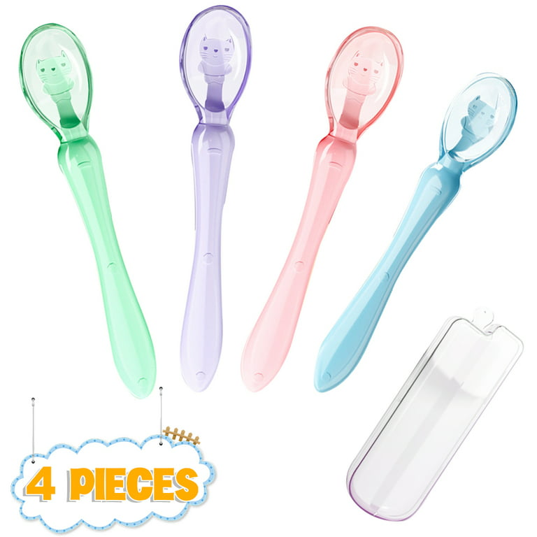 Best First Stage Baby Infant Spoons, 5-Pack, Soft Silicone Baby Spoons  Training Spoon Gift Set for Infant