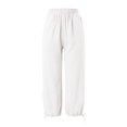 thumbnail image 4 of WENWU Women'S Pants Women Casual Pants White Baggy Pants Loose Work Pants for Women Elastic Waist Pants for Women with Pockets Women Summer Pants, 4 of 6