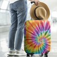 thumbnail image 2 of Colorful Rainbow Tie Dye Spiral Pattern Luggage Cover Fashion Suitcase Cover Baggage Covers Fit 25-28 Inch Luggage (Go Travel), 2 of 5