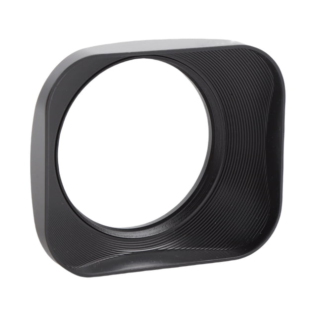 Camera Lens Hood, Square Metal Screw in Mount Lens Hood Shade with Cap, for DSLR SLR Cameras