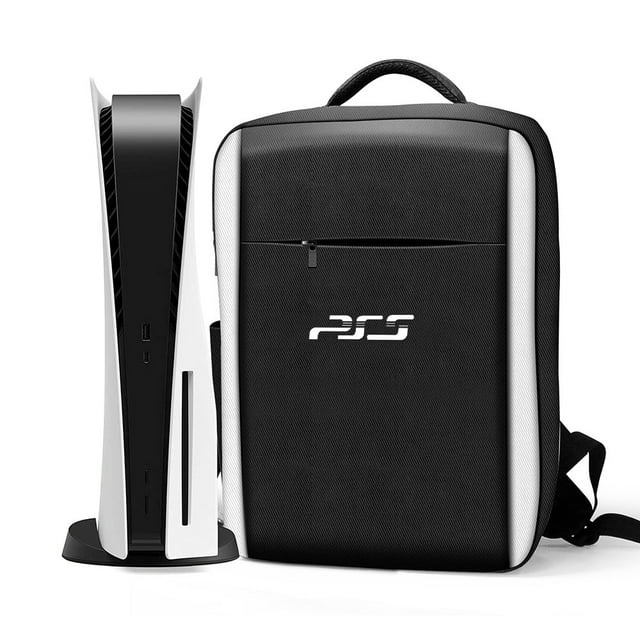 Tongliya 1 Sac de Rangement en EVA pour Hôte PS5 Poignée de Jeu PS5 Accessoires Sac de Rangement Sac à Dos pour Hôte PS5 Noir