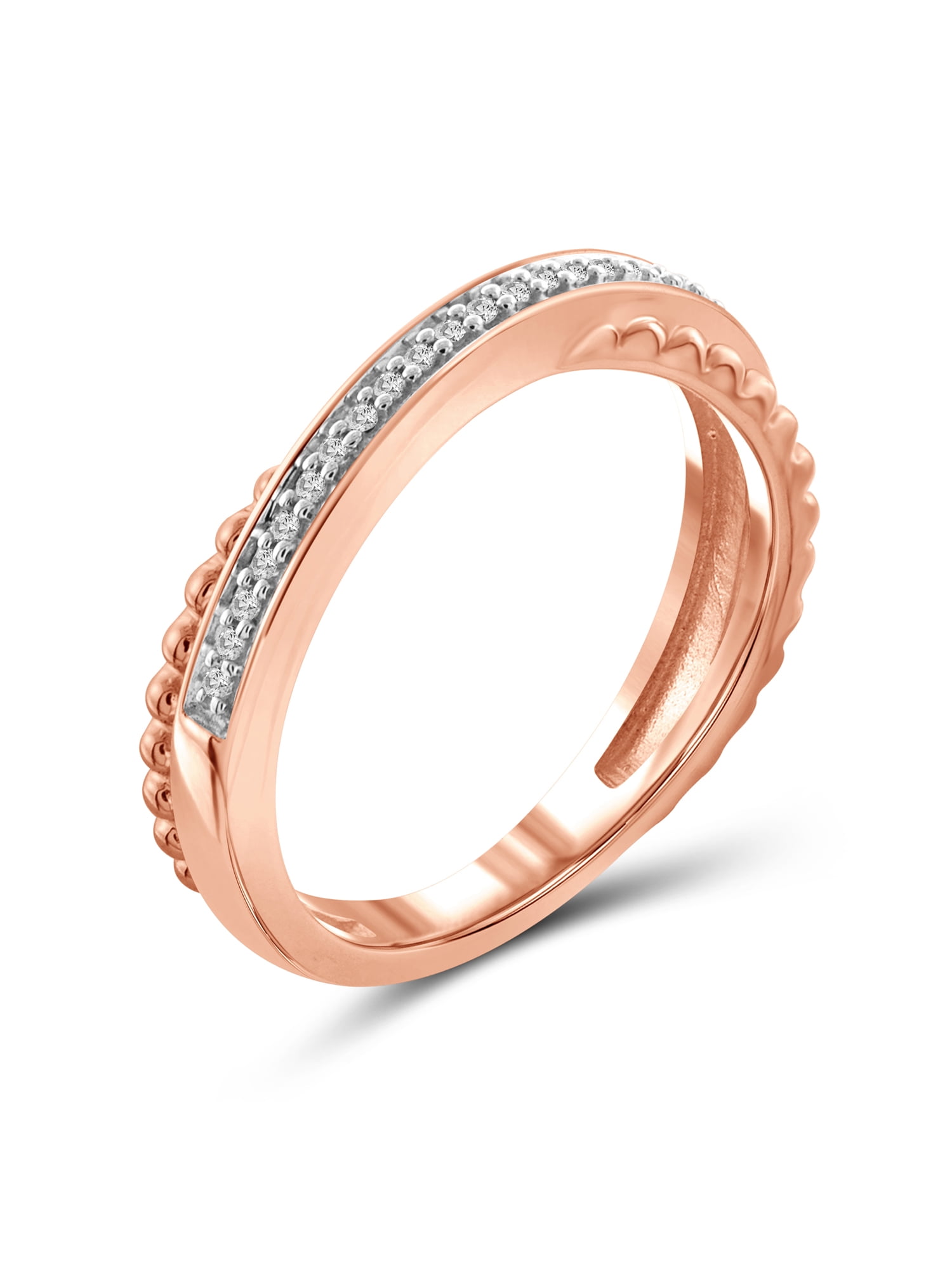 JewelersClub Diamond Rings for Women – Accent White Diamond Ring Jewelry– Rose Gold Over Silver Bands for Women –– Ring by JewelersClub
