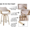 thumbnail image 6 of Guyou 26" Swivel Counter Stools Set of 2, Modern Barrel Chenille Kitchen Island Stools, Farmhouse Solid Wood Counter Height Barstools, Bar Height Island Chairs with Back and Wood Frame, Beige, 6 of 8