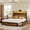 Walnut Brown, variant on GUNAITO Queen Bed Frame with Storage Headboard, 2 Drawers Platform LED Bed Frame with USB Ports & Outlets Rustic Brown