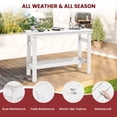 thumbnail image 3 of SERWALL 41" Outdoor Bar Table, HDPE All Weather Adirondack Outdoor Bar Height Table, White, 3 of 7