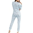 thumbnail image 2 of Seyurigaoka Women Cozy Pajamas Jumpsuit, Cartoon Long Sleeve Buttons O-Neck One-Piece Sleep Wear, 2 of 4