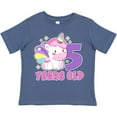 thumbnail image 3 of Inktastic 5 Years Old with Cute Unicorn Birthday Girls Toddler T-Shirt, 3 of 5