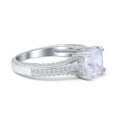 thumbnail image 2 of Simulated Cubic Zirconia Size-5 Cushion Cut Art Deco Engagement Ring 925 Sterling Silver, 2 of 7