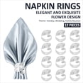 thumbnail image 3 of 12PCS Silver Napkin Rings Leaf Napkin Holder Adornmen Alloy, 3 of 14