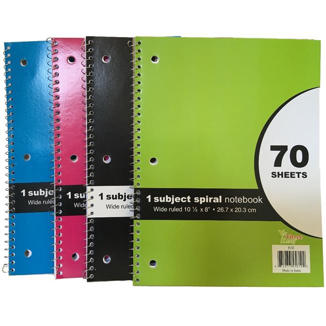 DDI 1875570 70 Sheet Spiral Bound Wide Ruled Notebook Case of 24