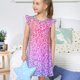 thumbnail image 4 of Fotbe Colorful Glitters Vestido de Dormir para Niñas de 3 a 10 Años, Mangas Cortas, Estilo Princesa, Pijama Camisón con Mangas Voladas-X-Large, 4 of 6