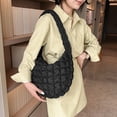 thumbnail image 3 of Lattice Pattern Shoulder Crossbody Bags Space Cotton Handbags Women Large Capacity Tote Bags Padded Ladies Quilted Shopper Bags Green 30x26x6cm, 3 of 6