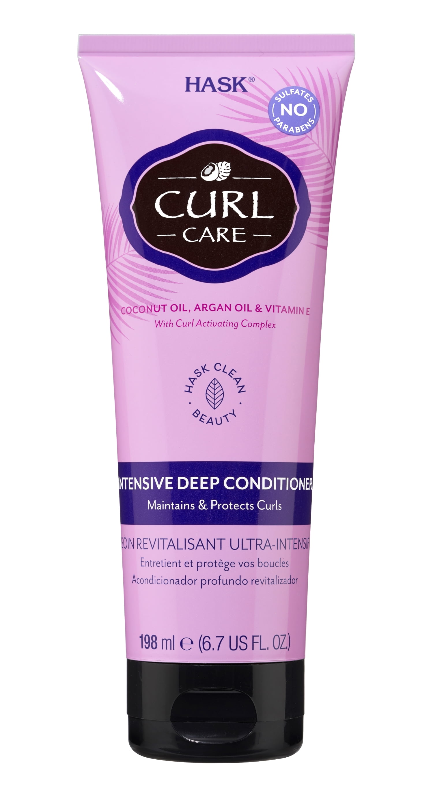 Hask Curl Care Moisturizing Shine Enhancing Deep Conditioner with Coconut oil & Vitamin E, 6.7 fl oz