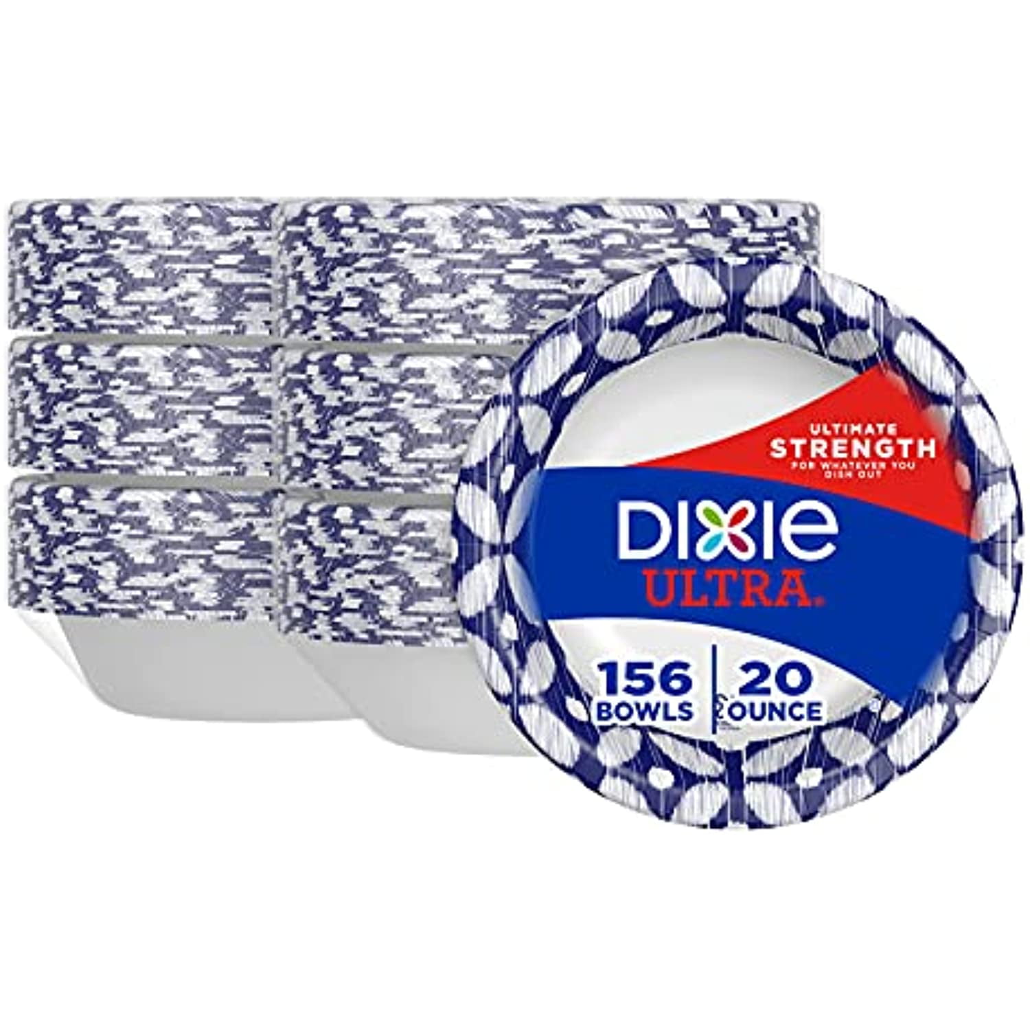 Dixie Ultra Disposable Paper Bowls, 20Oz, Dinner Or Lunch Size Printed