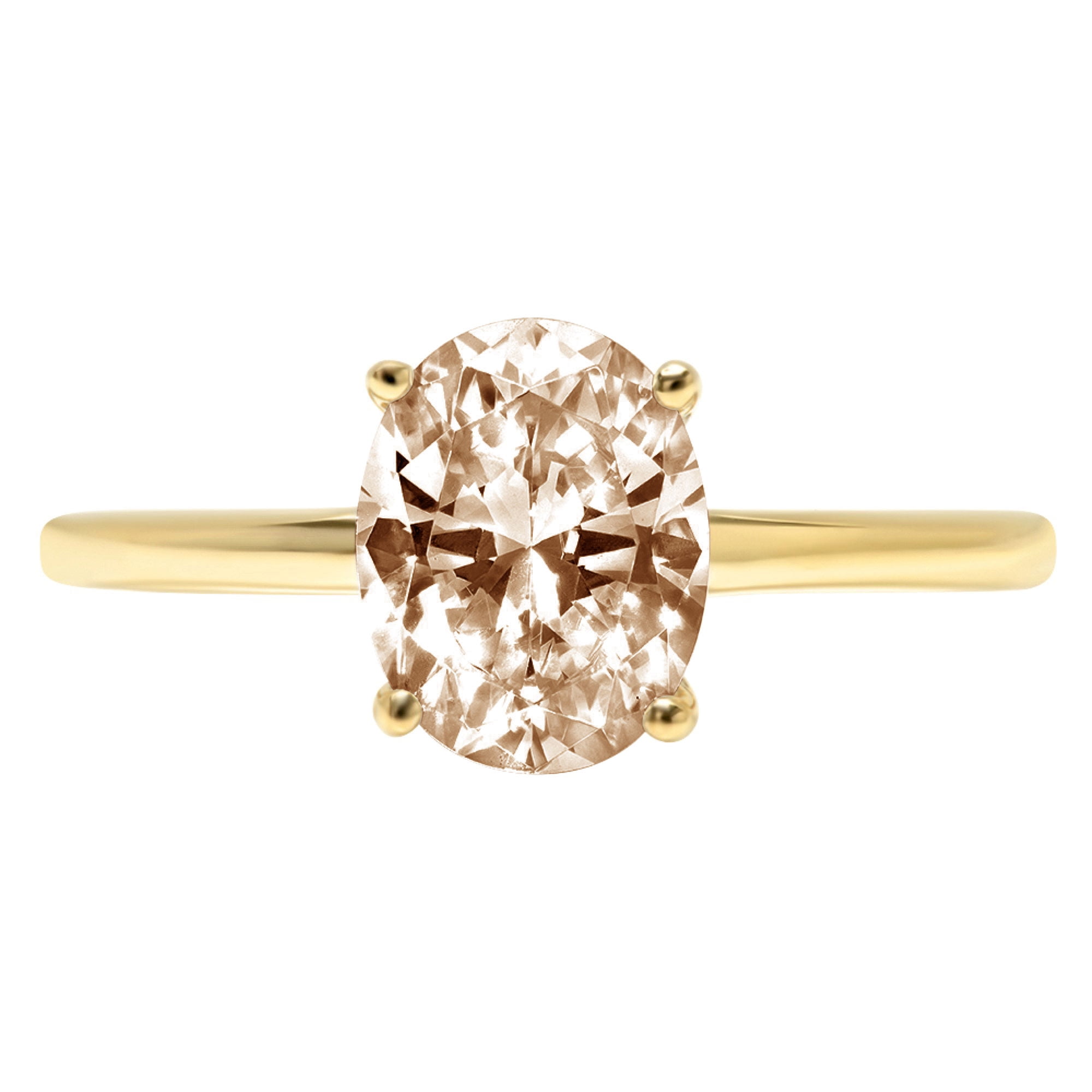 2 ct  Pear Cut Designer Genuine Flawless VVS1 Champagne Simulated Diamond 14K 18K White Gold Solitaire Ring