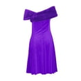 thumbnail image 4 of VEKDONE Women Velvet Tube Dress with Removable Shawl A-Line Swing Cocktail Dresses Formal Wedding Guest Prom Party Midi Dress Purple L, 4 of 7