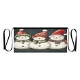 thumbnail image 7 of Yayeee Waist Apron with Pockets for Cooking Waterproof Half Server Aprons, Red Snowmen, 7 of 7