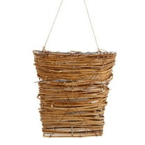 Pastoral Rattan Wall-Mounted Flower Basket Courtyard Green Plant Flower Hanging Basket Holiday Decoration