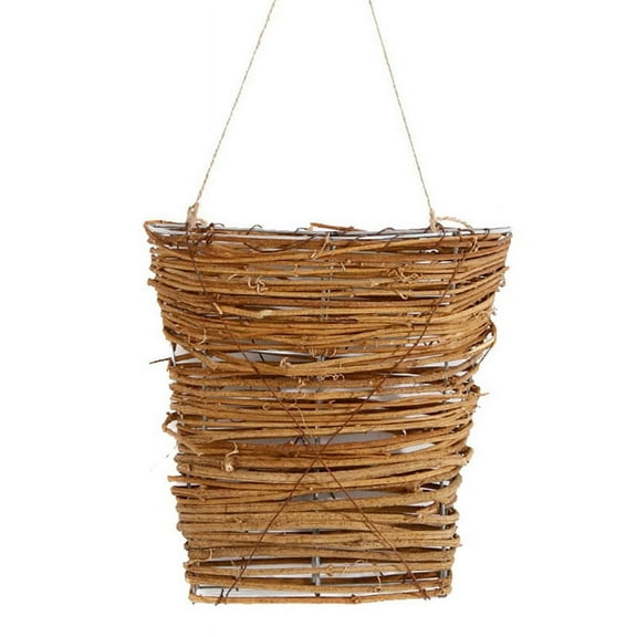 Pastoral Rattan Wall-Mounted Flower Basket Courtyard Green Plant Flower Hanging Basket Holiday Decoration