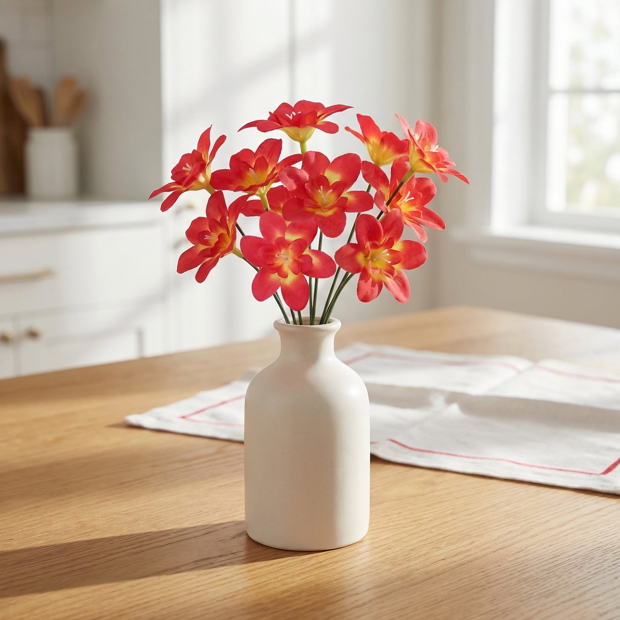 Unique Bargains Artificial Orchid Flowers Detachable HeadsSilk Phalaenopsis Red 5.9 in