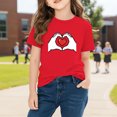 thumbnail image 5 of Girls Red Heart Graphic T-Shirt, Kids Cotton Short Sleeve Tee, Casual Top for School & Play Ages 4-10,Size 7 T, 5 of 9