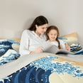 thumbnail image 5 of Manfei Japanese Style Bedding Comforter Set,Sea Ocean Waves Nautical Twin Comforter Sets,Ukiyoe Themed Bedding Set For Children,Super Cozy Room Decor Reversible,2pcs, 5 of 8