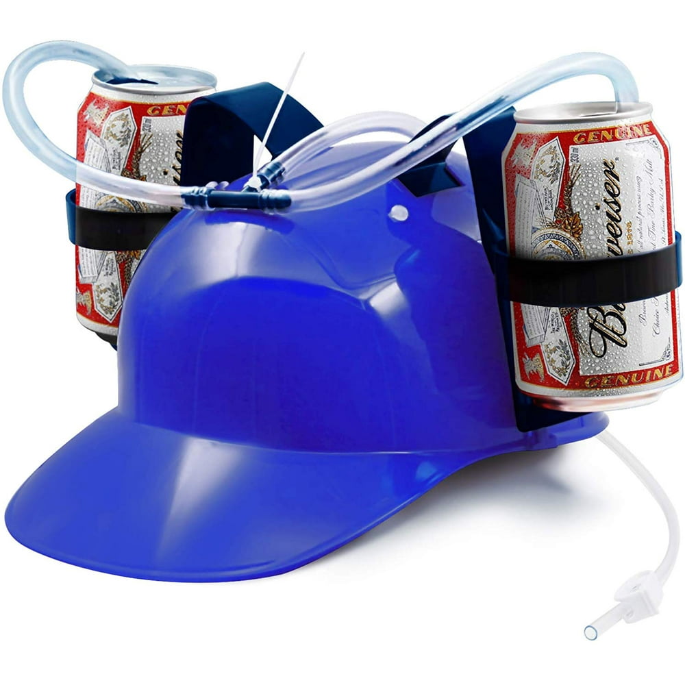 Guzzler Drinking Helmet Adjustable Can Holder Cap Drinker Favor Hat Straw for Beer Soda