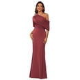 thumbnail image 1 of Vestido BITALY de satén para madre de la novia con mangas y sirena, 1 of 8